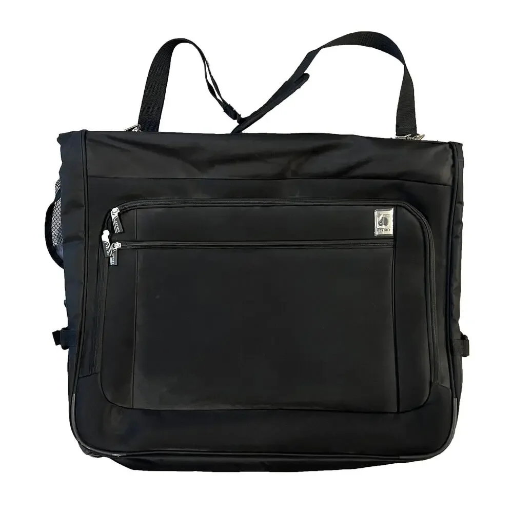 Delsey Folding Travel Garment Bag Black Suit Dress Cover Carry On Organizer